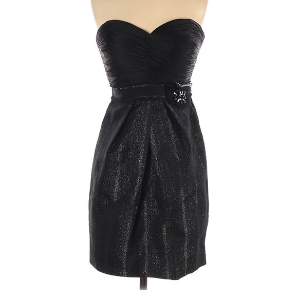BCBGMAXAZRIA STRAPLESS BLACK DRESS - Picture 1 of 10